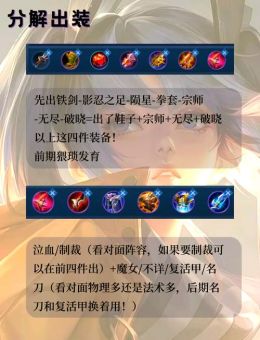 万宝出装孙尚香应该怎么搭配装备？孙尚香的最佳出装顺序是什么？